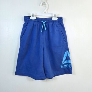 Reebok Boys Blue Recharge Drawstring French Terry Active Shorts Medium/8 Sporty